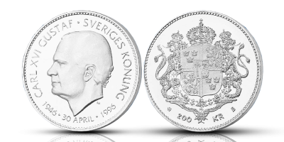 200 kr Carl XVI Gustaf 50 år 1996 
