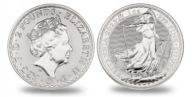 1 oz silver Britannia - Drottning Elizabeth II 
