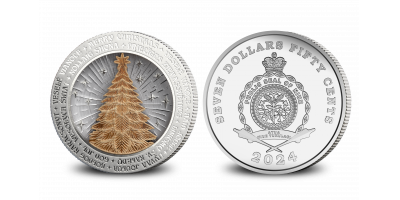 2024 $7,5 Dome-shaped Christmas coin 