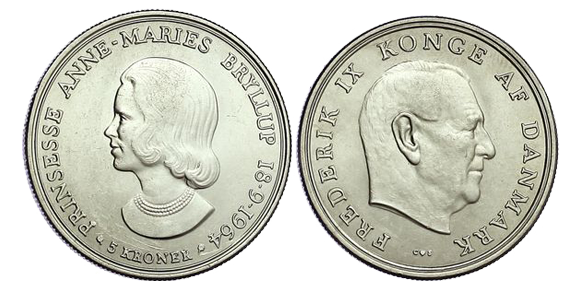 5-Kroner-Wedding-of-Princess-Anne-Marie 5-Kroner-Wedding-of-Princess-Anne-Marie