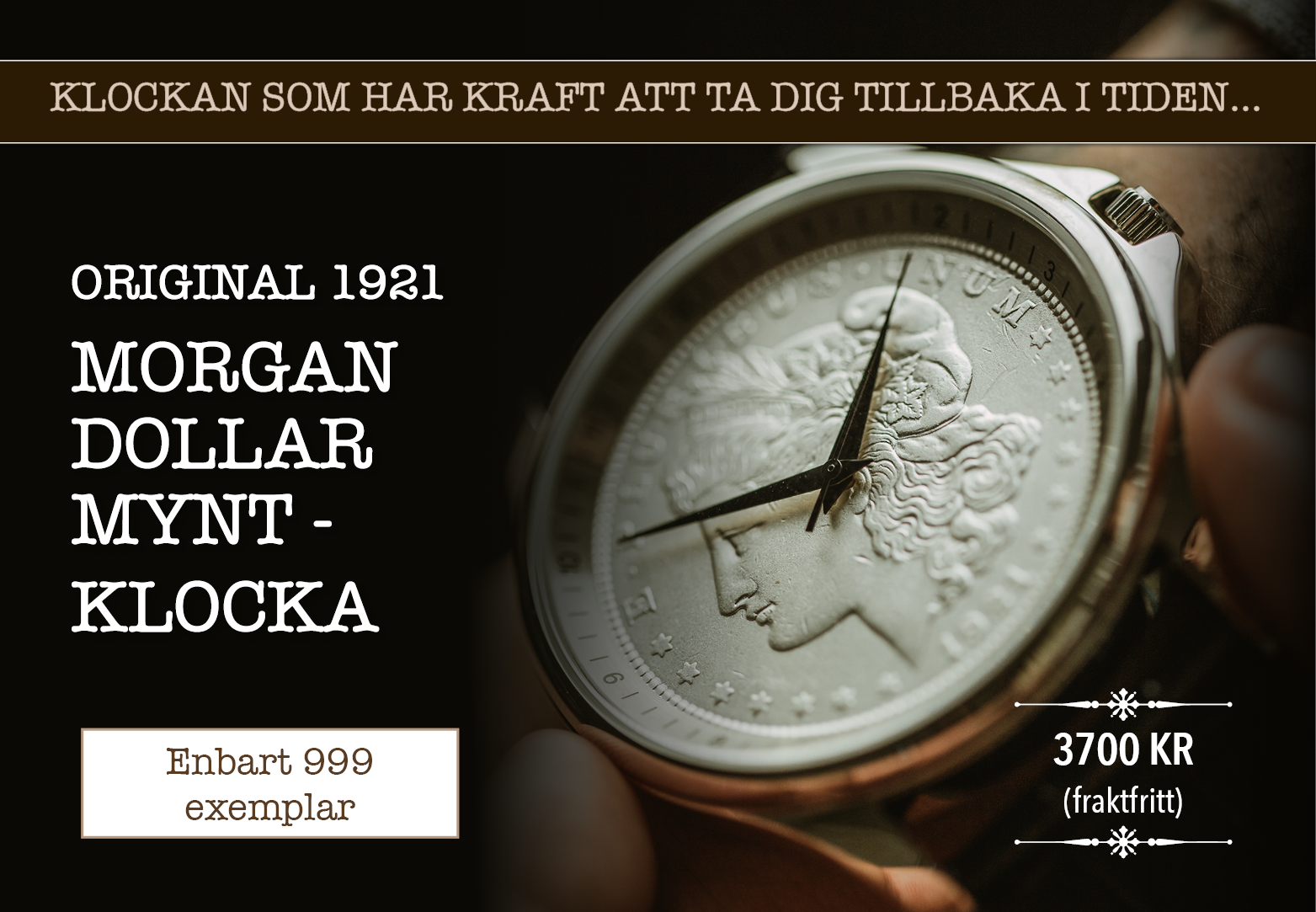 Armbandsur med Morgan Dollar silvermynt