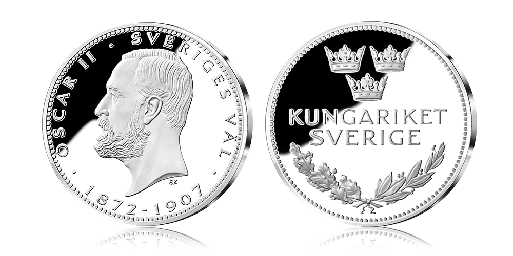 Oscar II jubileumsmedalj i 92,5 % silver Oscar II jubileumsmedalj i 92,5 % silver