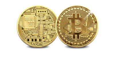 Bitcoin medalj förgylld i 24k guld