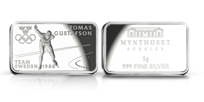 Calgary 1988, Tomas Gustafson skridskor -5 gram silvertacka 
