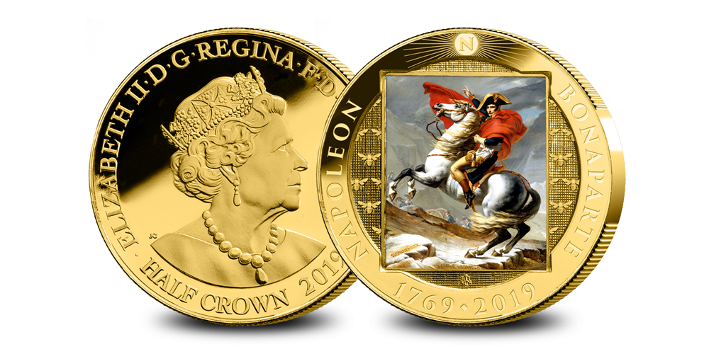 Napoleon 250 år jubileumsmynt förgylld med 24 karat guld Napoleon 250 år jubileumsmynt förgylld med 24 karat guld
