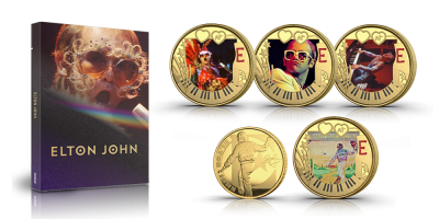 Elton John myntset förgyllt i 24 karat