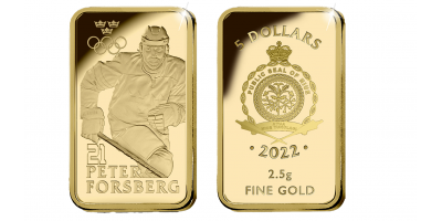 $5 Peter Forsberg -  2,5 gram guldtacka 