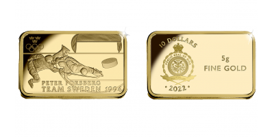 $10 Lillehammer 1994, Peter Forsbergs straffmål -5 gram guldtacka