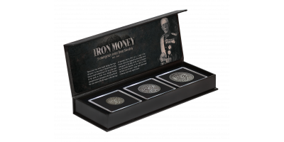 Gustav V set med 3 järnmynt 1942-1945 