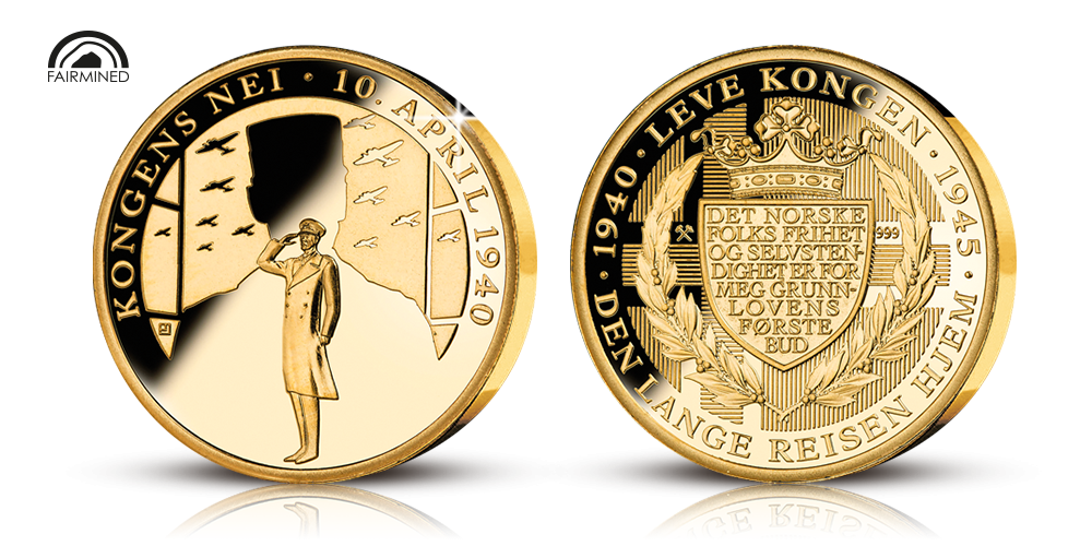 Kungens nej – minnesmedalj i 99,9 % fairmined guld Kungens nej – minnesmedalj i 99,9 % fairmined guld