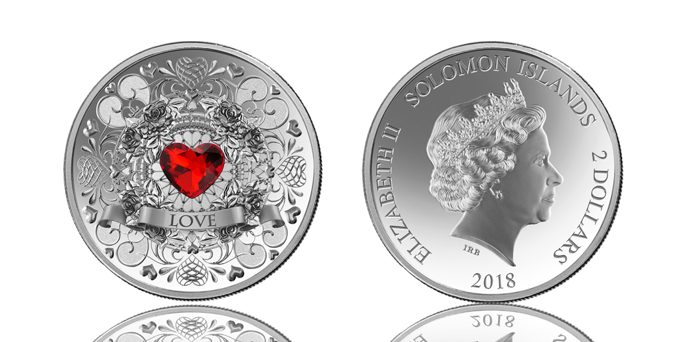 Luminous Love – mynt i 99,9 % silver och Swarovski-kristall Luminous Love – mynt i 99,9 % silver och Swarovski-kristall