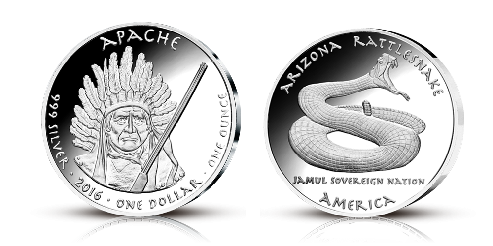 Mynt i 99,9 % silver som hedrar en av de mest berömda indianstammarna, Apache-stammen. Mynt i 99,9 % silver som hedrar en av de mest berömda indianstammarna, Apache-stammen.