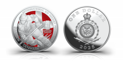 Officiellt IIHF 2025 silvermynt 'Denmark'  