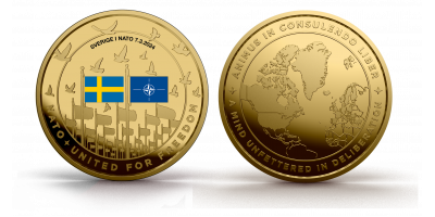 Official NATO medalj - förgylld i 24 karat