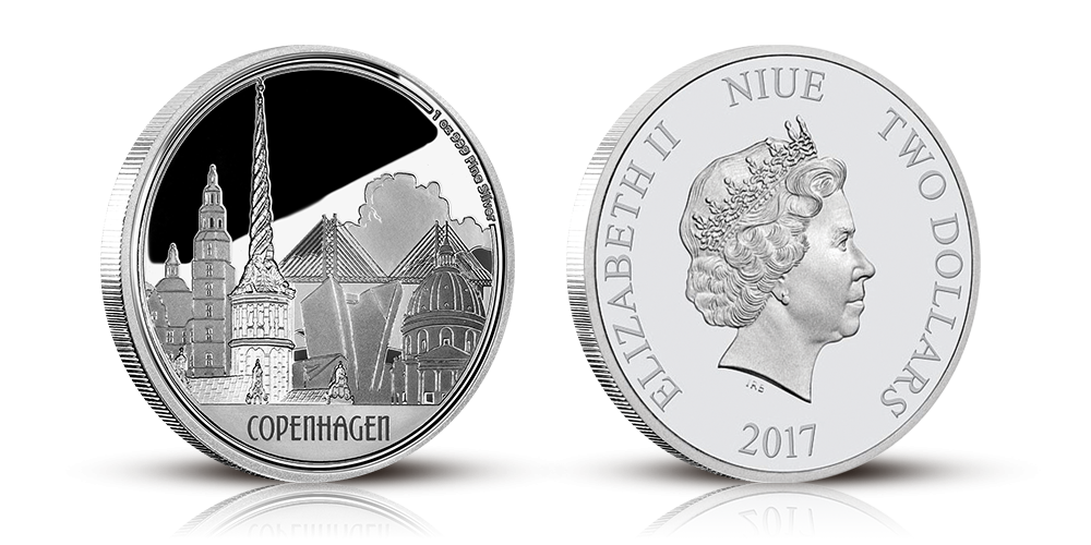 Stort mynt i 99,9 % silver för att hedra Köpenhamn Stort mynt i 99,9 % silver för att hedra Köpenhamn